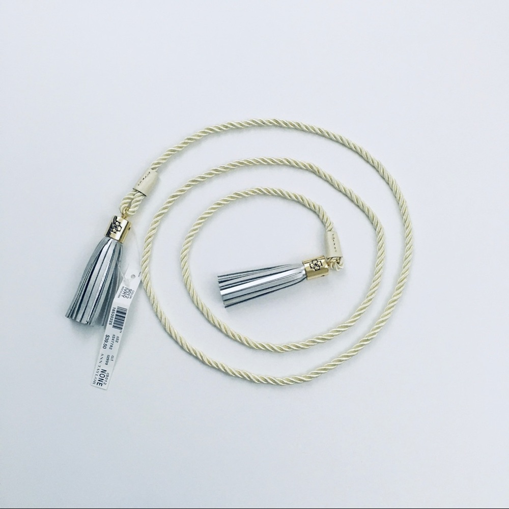 Ann Taylor Braided Tassel Self Tie Belt